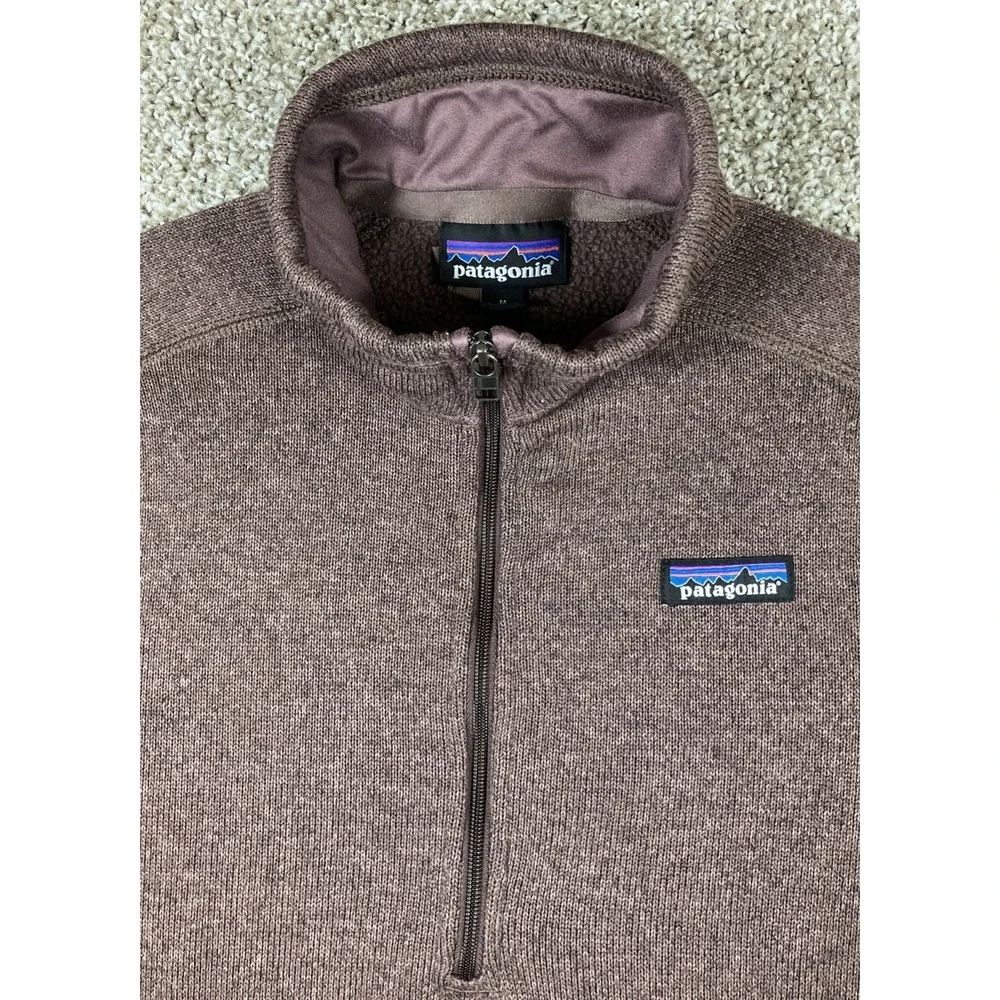 Patagonia Women's Better Sweater 1/4 Zip Brown Size Medium Arm Zip Pocket - Picture 2 of 12